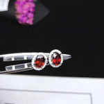 Load image into Gallery viewer, Natural Red Garnet Ring Pendant Earrings Set, January Birthstone, S925 Sterling Silver, Engagement Gift For Women
