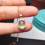 Load image into Gallery viewer, Natural Australia Green Prehnite Necklace Pendant, S925 Sterling Silver, Handmade Engagement Gift For Women Her
