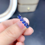 Load image into Gallery viewer, Natural Blue Sapphire Ring, Stacking Stacktable, September Birthstone, S925 Sterling Silver Handmade Engagement
