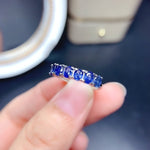 Load image into Gallery viewer, Natural Blue Sapphire Ring, Stacking Stacktable, September Birthstone, S925 Sterling Silver Handmade Engagement

