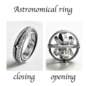 Foldable Astronomical Ring, Sterling Silver Rings for Women or Men, Handmade Wedding Engagement Gift For Him  Her