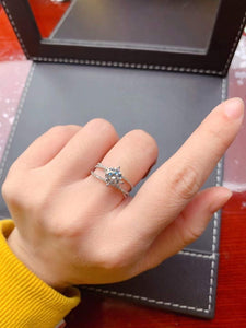 1 Carat Top Grade Moissanite Ring, Sterling Silver Rings for Women, Handmade Wedding Engagement Gift For Her