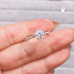 1 Carat Top Grade Moissanite Ring, Classic Style, Sterling Silver Rings for Women, Handmade Wedding Engagement Gift For Her