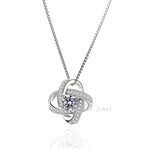 Load image into Gallery viewer, Moissanite Pendant Necklace, Free Chain, Sterling Silver With 18K White Gold Plating, Handmade Engagement Gift  For Women Her
