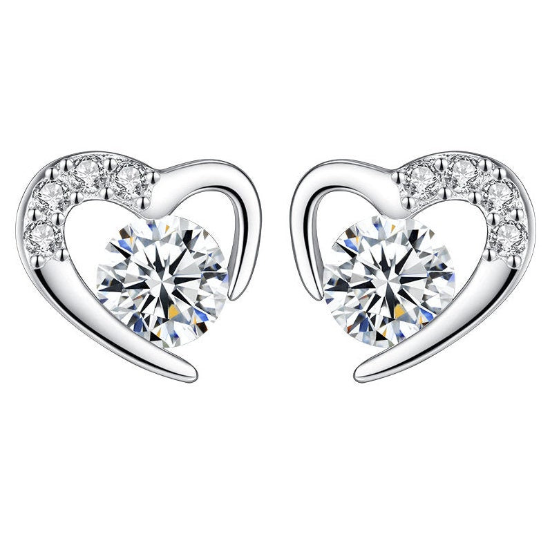Top Grade  Shinning Moissanite Earrings, Sterling Silver With 18K White Gold Plating, Handmade Engagement Gift  For Women Her