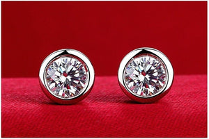 2ct+2ct Top Grade  Shinning Moissanite Earrings, Sterling Silver With 18K White Gold Plating, Handmade Engagement Gift  For Women Her