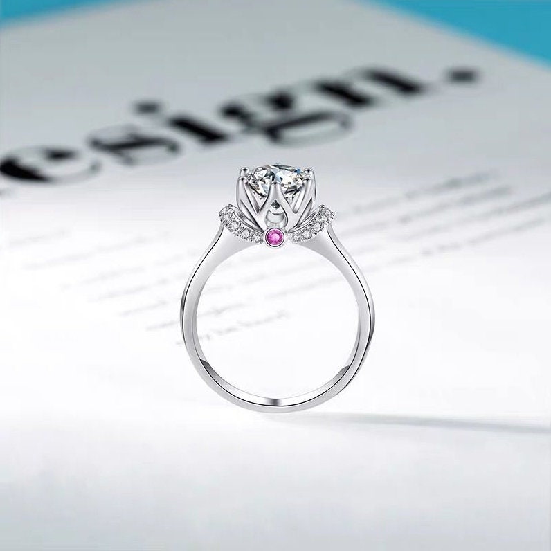 J219 1 Carat Top Grade Moissanite Ring, Classic Style, Sterling Silver Rings for Women, Handmade Wedding Engagement Gift For Her