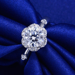 J222 1 Carat Top Grade Moissanite Ring, Classic Style, Sterling Silver Rings for Women, Handmade Wedding Engagement Gift For Her