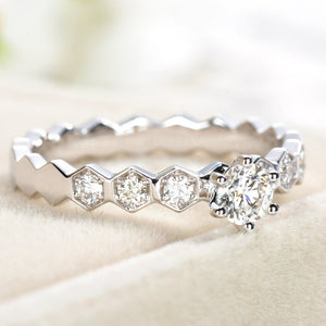 J226 1 Carat Top Grade Moissanite Ring, Classic Style, Sterling Silver Rings for Women, Handmade Wedding Engagement Gift For Her