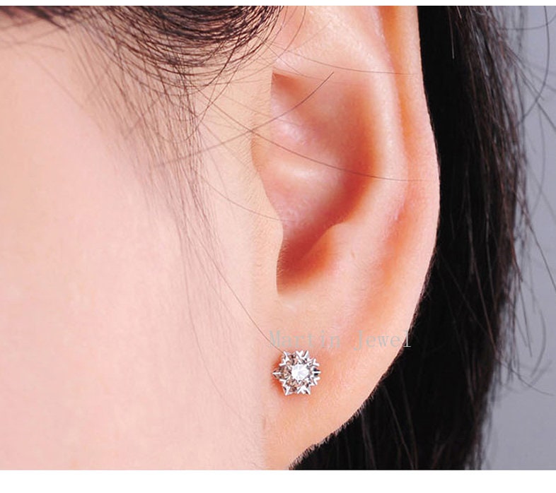 1ct+1ct Top Grade  Shinning Moissanite Earrings, Sterling Silver Earrings, Handmade Engagement Gift  For Women Her