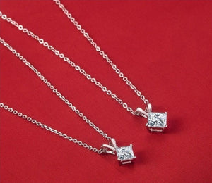 1 Carat Moissanite Pendant Necklace, Bull Head, Free Chain, Sterling Silver Pendant, Handmade Engagement Gift  For Women Her