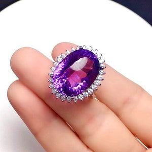 Natural Purple Amethyst Ring, Asscher Cut, Sterling Silver Ring, February Birthstone, Handmade Engagement Gift For Women Her