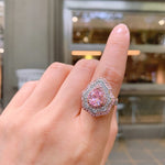 Load image into Gallery viewer, Tourmaline/Diamond Ring, Created Gemstone, Rings for Women, Handmade Wedding Engagement
