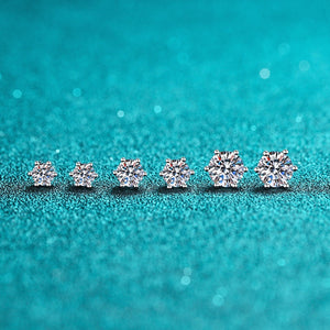 0.5/1/2 Carat Shinning Moissanite Earrings, Sterling Silver Earrings, Handmade Engagement Gift  For Women Her