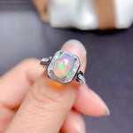 Load image into Gallery viewer, J277 Natural Opal Ring, Sterling Silver Ring, October Birthstone, Handmade Engagement Gift For Women Her
