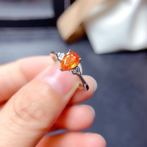 J323 Natural Fanta Garnet Ring, January Birthstone, Sterling Silver Rings, Handmade Engagement Gift For Women Her