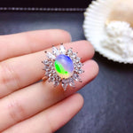 Load image into Gallery viewer, Natural Opal Ring, Sterling Silver Ring, October Birthstone, Handmade Engagement Gift For Women Her
