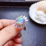 Load image into Gallery viewer, Natural Opal Ring, Sterling Silver Ring, October Birthstone, Handmade Engagement Gift For Women Her
