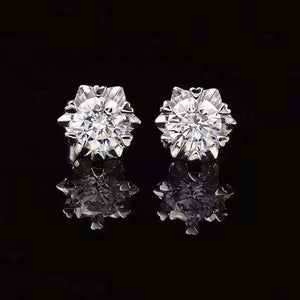 1ct + 1ct Shinning Moissanite Earrings, S925 Sterling Silver, Handmade Engagement Gift  For Women Her