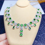 Load image into Gallery viewer, Natural Green Chrome Diopside  Necklace, S925 Sterling Silver, Handmade Engagement Gift For Women Her
