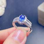Load image into Gallery viewer, Natural  Blue Kyanite Ring, S925 Sterling Silver, Handmade Engagement Gift For Women Her
