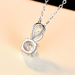 2 Carat Moissanite Pendant Necklace, S925 Sterling Silver, Handmade Engagement Gift  For Women Her