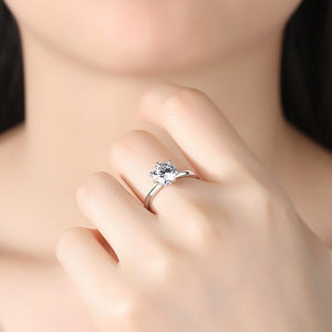 1 Carat Moissanite Ring, Moissanite Diamond, S925 Sterling Silver, Handmade Wedding Engagement Gift For Her