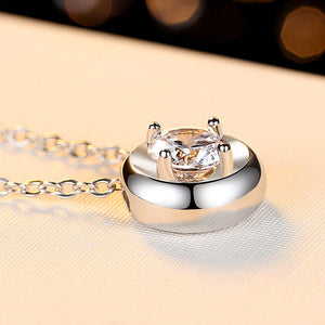 1 Carat Moissanite Pendant Necklace, S925 Sterling Silver, Handmade Engagement Gift  For Women Her