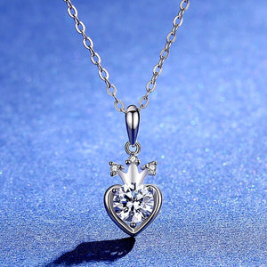 1 Carat Moissanite Pendant Necklace, S925 Sterling Silver, Handmade Wedding Engagement Gift  For Women Her