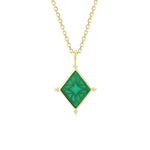 Load image into Gallery viewer, 9K Yellow Gold Natural Green Chrysoprase Necklace Pendant, Pendant for Women, Handmade Engagement Gift For Women
