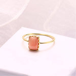 Load image into Gallery viewer, 10K Yellow Gold Natural Pink Queen Conch Ring, Gold Ring For Women, Handmade Engagement Gift For Women Her
