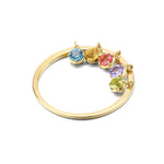 Load image into Gallery viewer, Natural Colorful Gemstones Ring, 9K Yellow Gold Ring Handmade Engagement Gift For Mum Her
