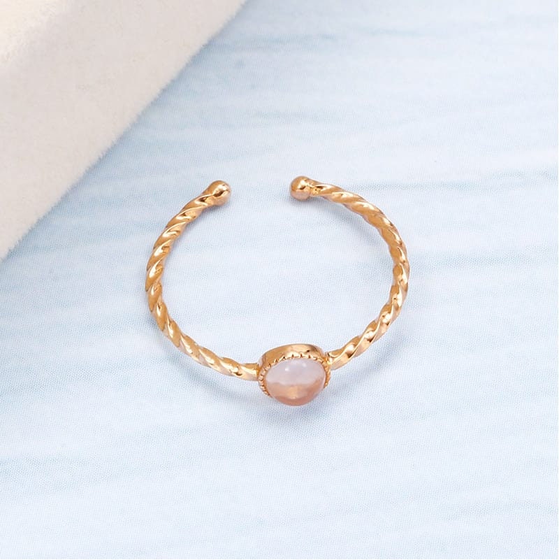 9K Yellow Gold Ring For Women, Adjustable Ring, Handmade Wedding Engagement Gift For Women Her