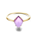 Load image into Gallery viewer, Natural Purple Amethyst Ring, 9K Yellow Gold, February Birthstone, Handmade Engagement Gift For Women Her
