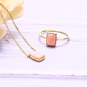 10K Yellow Gold Natural Pink Queen Conch Pendant Necklace, Gold Pendant For Women, Handmade Engagement Gift For Women Her
