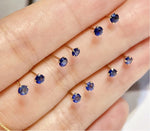 Load image into Gallery viewer, Natural Blue Sapphire Earrings, Au750 18K Gold,  Diamond Side Stones, September Birthstone, Handmade Engagement Gift For Women Her
