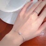 Load image into Gallery viewer, 18K White Gold Diamond Bracelet,  Handmade Engagement Gift  For Women Her

