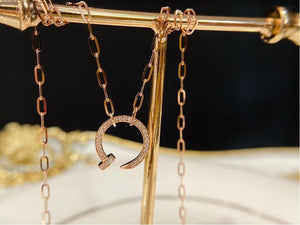 18K Gold Diamond Pendant Necklace, Nail Pendant, Handmade Wedding Engagement Gift  For Women Her