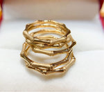 Load image into Gallery viewer, 18K Yellow Gold Ring For Women, Au750, Handmade Wedding Engagement Gift For Women Her
