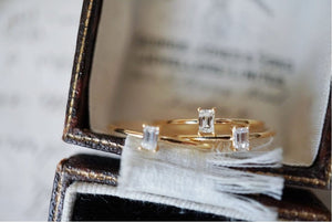 Diamond Ring, 18K Yellow Gold, Handmade Wedding Engagement Gift For Women Her
