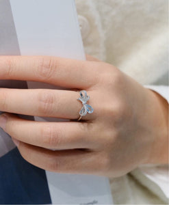 Natural Aquamarine Ring, 18K White Gold, March Birthstone, RIngs For Women,  Handmade Engagement