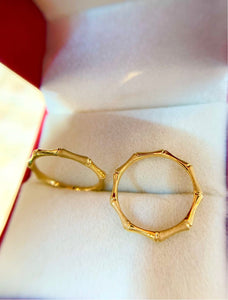 18K Yellow Gold Ring For Women, Au750, Handmade Wedding Engagement Gift For Women Her