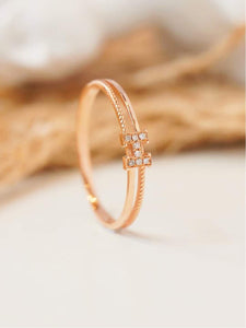 Diamond Ring, 18K Gold, H Ring, Handmade Wedding Anniversary Engagement Proposal Promise Gift For Women Her