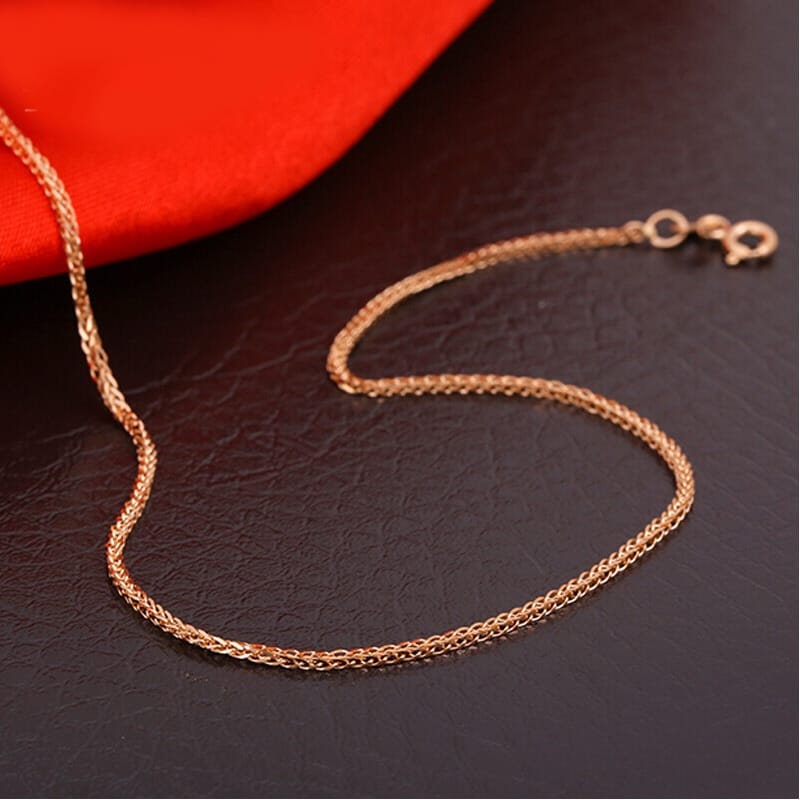 18K Gold Chain Pendant Necklace, Gold Chain For Women, Handmade Engagement Gift For Women Her